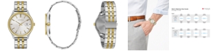 Caravelle  Men's Two-Tone Stainless Steel Bracelet Watch 41mm